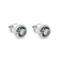 Rhodium Over Sterling Silver 6mm Round Aquamarine Stud Earrings.