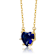 Sapphire Color CZ Heart-Shape Solitaire Necklace In 14K Gold Over Brass