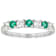 Lab-Created Emerald And White Sapphire Band Ring In Platinum Over
Sterling Silver