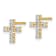 14K Yellow Gold and Rhodium Over 14K Yellow Gold Polished Diamond Cross
Stud Earrings
