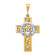 14k Yellow Gold and 14k White Gold Textured Claddagh Cross Pendant