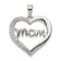 Rhodium Over Sterling Silver MOM Cubic Zirconia Heart Pendant