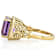 Amethyst Square Octagonal And White Zircon Ring In 18K Gold Over
Sterling Silver 3.96ctw