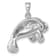 Rhodium Over Sterling Silver Medium Manatee Pendant