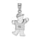 Rhodium Over 14k White Gold Satin Diamond Kid with Hat Pendant