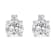 4mm Round White Topaz with Diamond Accents 14k White Gold Stud Earrings
