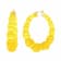 14K Yellow Gold Over Sterling Silver Bamboo Acrylic Hoops in Lemon