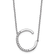 Rhodium Over 14k White Gold Sideways Diamond Initial C Pendant Cable
Link 18 Inch Necklace