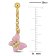 Children's Cubic Zirconia Pink Enamel Butterfly Drop Earrings 18K Yellow
Gold Over Sterling Silver