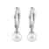 8-8.5mm White Cultured Freshwater Pearl With Diamond 14k White Gold Earrings