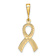 14k Yellow Gold Textured Awareness Pendant