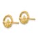 14k Yellow Gold Textured Claddagh 9.5mm Stud Earrings