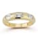 Sterling Statements 14K Yellow Gold Over Sterling Silver 3 Stone CZ Dome Ring