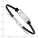 Rhodium Over Sterling Silver NHL LogoArt Nashville Predators Leather Bracelet