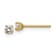 14K Yellow Gold 2.5mm Round Cubic Zirconia Basket Set Stud Earrings