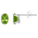 6x4mm Oval Peridot Rhodium Over 10k White Gold Stud Earrings
