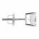 White Cubic Zirconia 14k White Gold Single Stud With Velvet Gift Box 0.50ctw