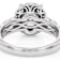 Sparkling Moissanite Halo Ring In Platinum-Enhanced Sterling Silver