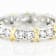 Two-Tone CZ Eternity Band Ring In Platinum And 18K Gold Over Sterling Silver