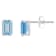 6x4mm Emerald Cut Aquamarine Rhodium Over 10k White Gold Stud Earrings