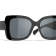 Chanel Black Frame with Large "CC Black Logo / Gray Lens Sunglasses