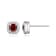 Red Garnet Platinum Over Sterling Silver Earrings