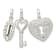Sterling Silver Antiqued Cubic Zirconia 3 Piece Forever Pendant Set