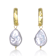 Pear Shape Pearl Drop Earrings In 14K Gold Over Sterling Silver