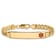 14k Yellow Gold Medical Red Enamel Curb Link ID Bracelet