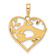 14k Two-tone Gold Diamond-Cut Mother and Child Hands in Heart Pendant