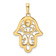 14K Two-tone Gold Diamond-Cut Evil Eye Filigree Hamsa Pendant