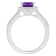 7mm Cushion Amethyst 1/4 ctw Diamond Rhodium Over Sterling Silver Halo Ring