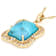 Turquoise And White Zircon Pendant Necklace In 18K Gold Over Sterling Silver