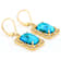 Turquoise And White Zircon Earrings In 18K Gold Over Sterling Silver 0.66ctw