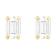 6x4mm Emerald Cut White Topaz 10k Yellow Gold Stud Earrings