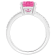 10x8mm Oval Pink Topaz and 1/10 ctw Diamond Rhodium Over Sterling Silver Ring