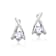 Heart Shape CZ Huggie Earrings In White Rhodium Over Brass