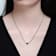 Sapphire Color CZ Solitaire Necklace In Sterling Silver