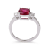Red Lab Created Ruby Rhodium Over Sterling Silver 3-Stone Ring