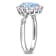 Created White Sapphire, Sky Blue Topaz and Diamond 10K White Gold Ring 1.97ctw