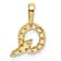 14K Yellow Gold Lab Grown Diamond Letter Q Initial Pendant