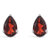8x5mm Pear Shape Garnet Rhodium Over Sterling Silver Stud Earrings