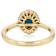 Turquoise Oval Halo Ring In 18K Gold Over Sterling Silver 0.30ctw