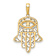 14k Two-tone Gold  Diamond-Cut Filigree Evil Eye Hamsa Pendant