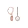 CZ Halo Drop Earrings In 18K Rose Gold Over Sterling Silver