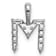 Rhodium Over 14K White Gold Lab Grown Diamond Letter M Initial Pendant