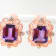 Amethyst and CZ 4.51 Ctw Octagon 18K Rose Gold Over Sterling Silver
Center Design Earrings Jewelry