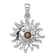 Rhodium Over Sterling Silver Polished Blue Crystal Sun Pendant