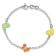 Sterling Silver Multi-color Enamel Butterflies Children's Bracelet