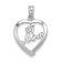 Rhodium Over 14k White Gold #1 Mom in Heart Pendant